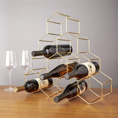 Gold wire wine discount rack